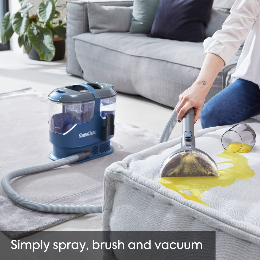 Easyclean Limpiador Rápido de Manchas para Alfombras, Escaleras y Tapicería. Con 2 Herramientas, Potente Motor de 800W, Alcance Extra Largo y Gran Capacidad de 2.5L, Dura 24 Horas