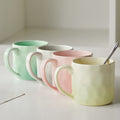 4 piezas, 360 ml, Ø 8,5 cm, juego de vajilla de cerámica, tazas de vidrio, tazas de café, tazas, tazas de té, vasos de jugo, para 4 personas, adecuado para familias, restaurantes, cafeterías, fiestas, cerámica de alta calidad, fácil de limpiar, utensilio