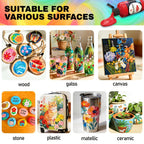TBC The Best Crafts Juego de 24 Pinceles de Colores, 10 Pinceles Profesionales + Esponja + Cuchillo de Pintura, Incluye 250 ml (8.45 oz) de Pintura Acrílica por Cada Uno, No Tóxico, para Uso Artístico Profesional