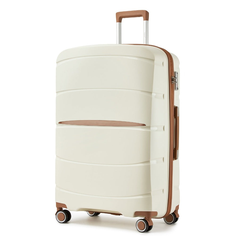 1/3 piezas de 20 pulgadas, 24 pulgadas y 28 pulgadas, maleta KONO, carrito, estuche de viaje - polipropileno, ligero, carcasa dura, 4 ruedas giratorias dobles y cerradura TSA