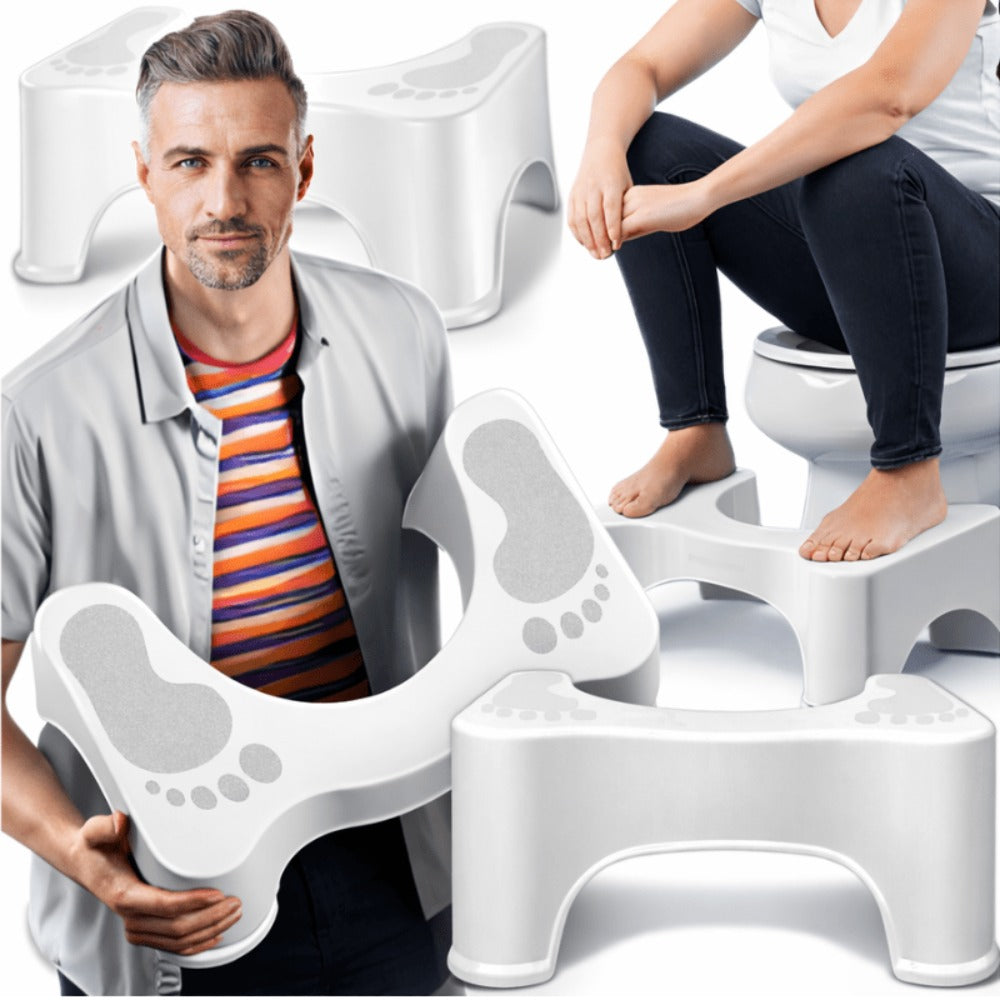Escabel ergonómico para inodoro, 17 cm, plataforma de baño, 42 cm, escabel reciclado para inodoro, antideslizante para adultos y niños, 1 unidad