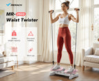 MERACH Rodillo de Cintura, Máquina Abdominal con Capacidad de Peso de 136.08 KG, Entrenamiento Abdominal para Cintura Delgada y Músculos del Core, Equipo de Fitness Silencioso para el Hogar para Hombres y Mujeres