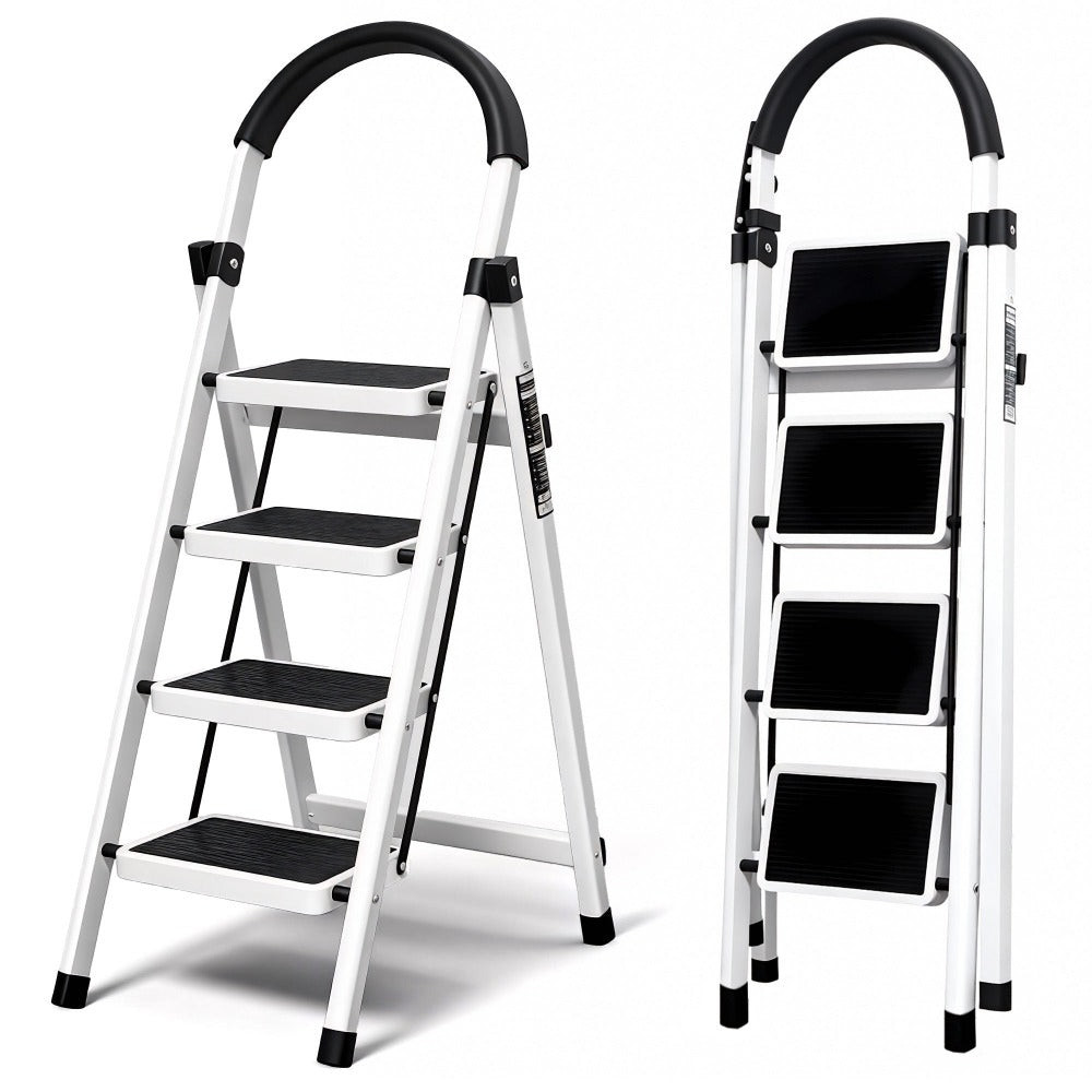 Escalera plegable doméstica de acero aleado con pasamanos antideslizante