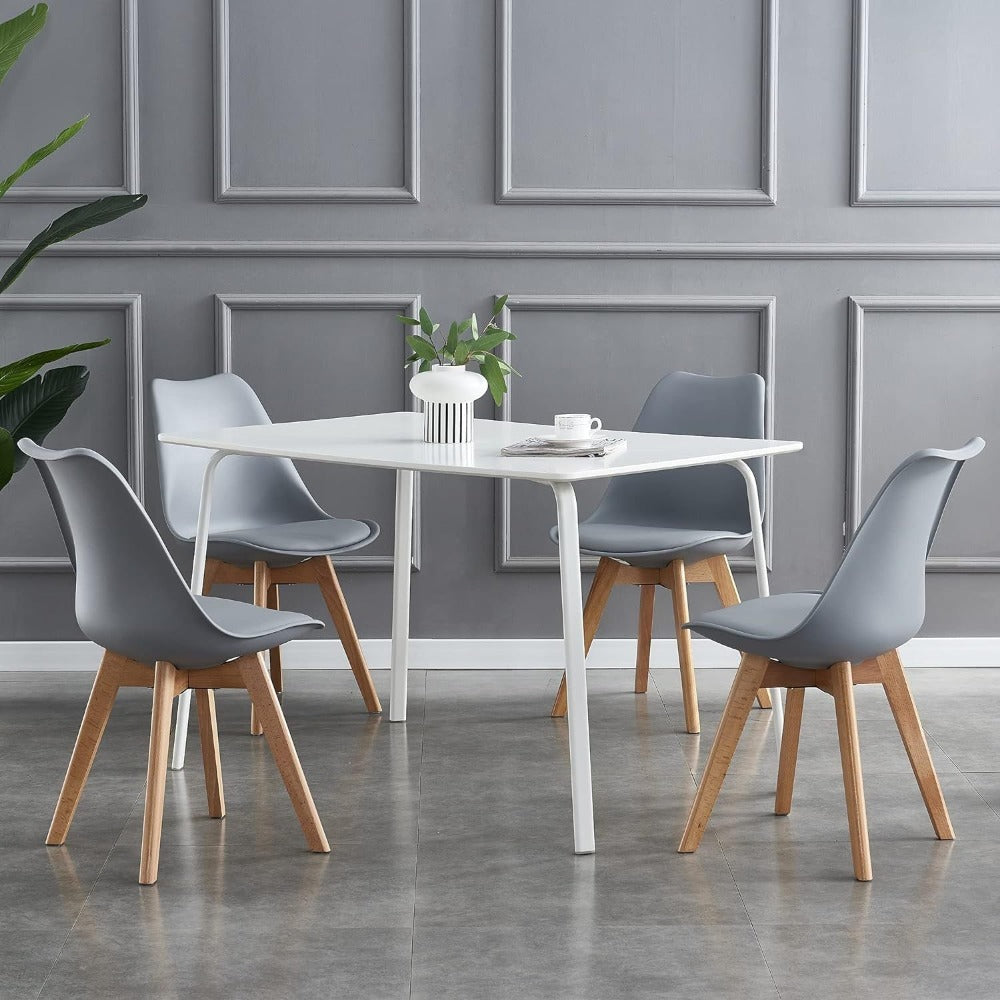 Sillas de comedor MCC Direct en juego de 4 piezas, sillas de cocina, sillas de oficina, silla de concha de diseño, "Eva" disponible en 7 colores de moda