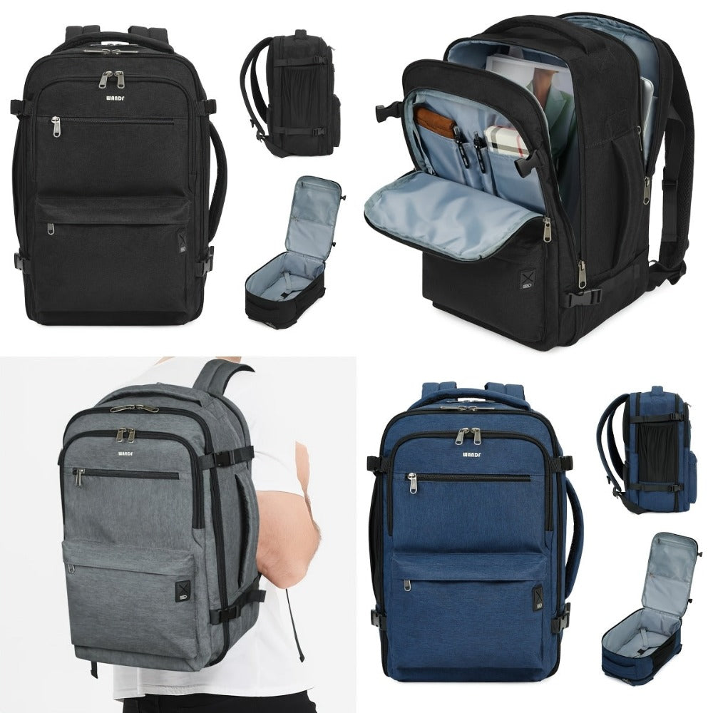 Mochila antirrobo UltraLight 20L de 2026 - Equipaje de mano aprobado por aerolíneas con zona húmeda separada y funda tecnológica de 40.64 cm | Mochila de varios compartimentos para trayectos diarios/vacaciones (diseño unisex, 6 bolsillos seguros)