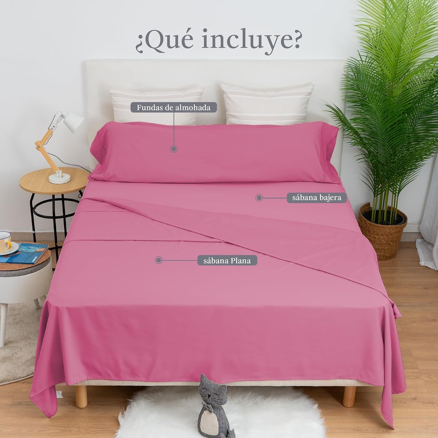 Juego de cama de tres piezas, suave y cómodo, adecuado para todas las estaciones, rosa, azul, rojo rosa, negro, gris, blanco, adecuado para camas de 90 CM, 105 CM, 135 CM, 150 CM, 180 CM