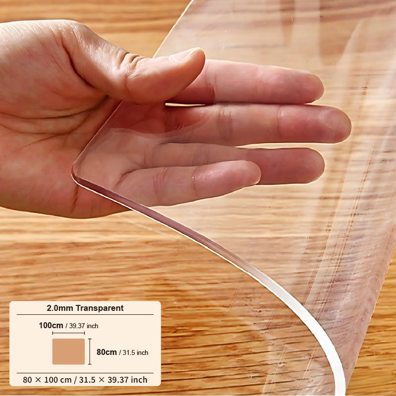 Funda Protectora Transparente para Escritorio, Cubierta de Plástico de 2.0 mm de Grosor, Cubierta Protectora Transparente de PVC para Escritorio, Alfombrilla de Escritorio y Alfombrilla para Escritorio de Escritura, Adecuada para Escritorios de Escritorio
