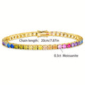 Pulsera de mujer lujosa y elegante de plata de ley 925 con piedras de morganita de colores. Un regalo perfecto para uso diario, Día de San Valentín, aniversario, cumpleaños y Navidad, presentada en una hermosa caja de regalo.
