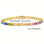 Pulsera de mujer lujosa y elegante de plata de ley 925 con piedras de morganita de colores. Un regalo perfecto para uso diario, Día de San Valentín, aniversario, cumpleaños y Navidad, presentada en una hermosa caja de regalo.