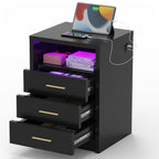 Mesita de noche, cómoda, escritorio de noche con 2/3 cajones de gran capacidad para dormitorio, sala de estar, blanco/negro