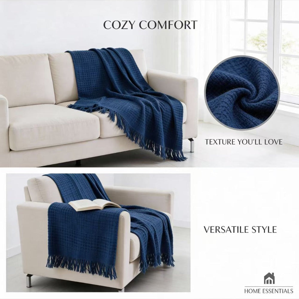 Colcha Multiusos de Algodón para Sofá y Cama, Manta Multiusos Four Seasons con Flecos, Cubresofá Elástico y Transpirable, Protector de Sofá Cubrecama Moderno
