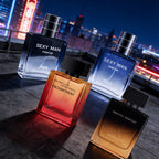 Un set de fragancias de cuatro piezas, que incluye perfume y colonia para hombre, para realzar el encanto y proporcionar un aroma duradero. Adecuado para uso personal o como regalo de vacaciones, totalizando