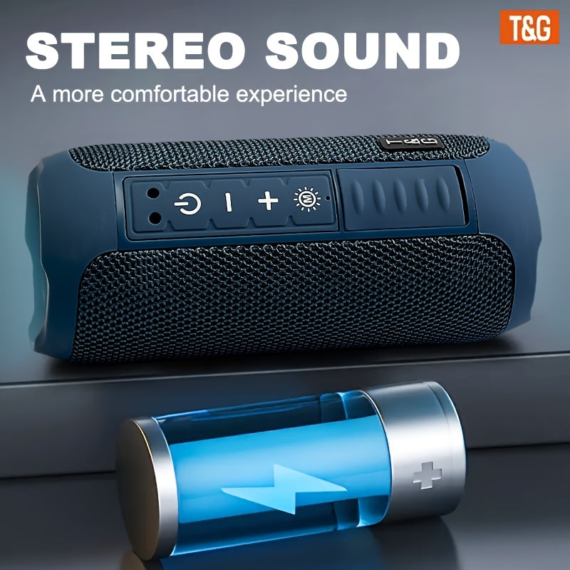 Altavoz Bluetooth | Altavoz Inalámbrico Portátil T&G TG227, IPX4, con Luz LED, Conexión Estéreo TWS, Compatible con Música USB/TF/FM Radio