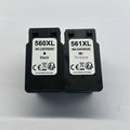 Cartuchos XL Multipack 560/561 para impresoras Canon Pixma TS5350, TS5351, TS7450, TS7451, TS5352 y TS5353, compatibles con PG-560XL y CL-561XL