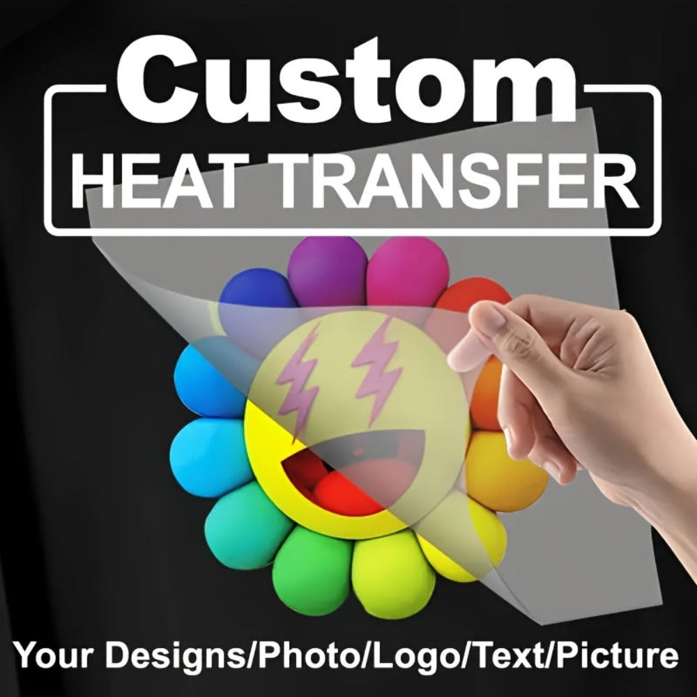 Impresión por transferencia DTF personalizada de 10/20 unidades, apta para camisetas, sudaderas con capucha, bolsas y ropa - Impresión por sublimación en vinilo personalizada con tus propios diseños, logotipos, fotos, texto - Sube tus propios gráficos par