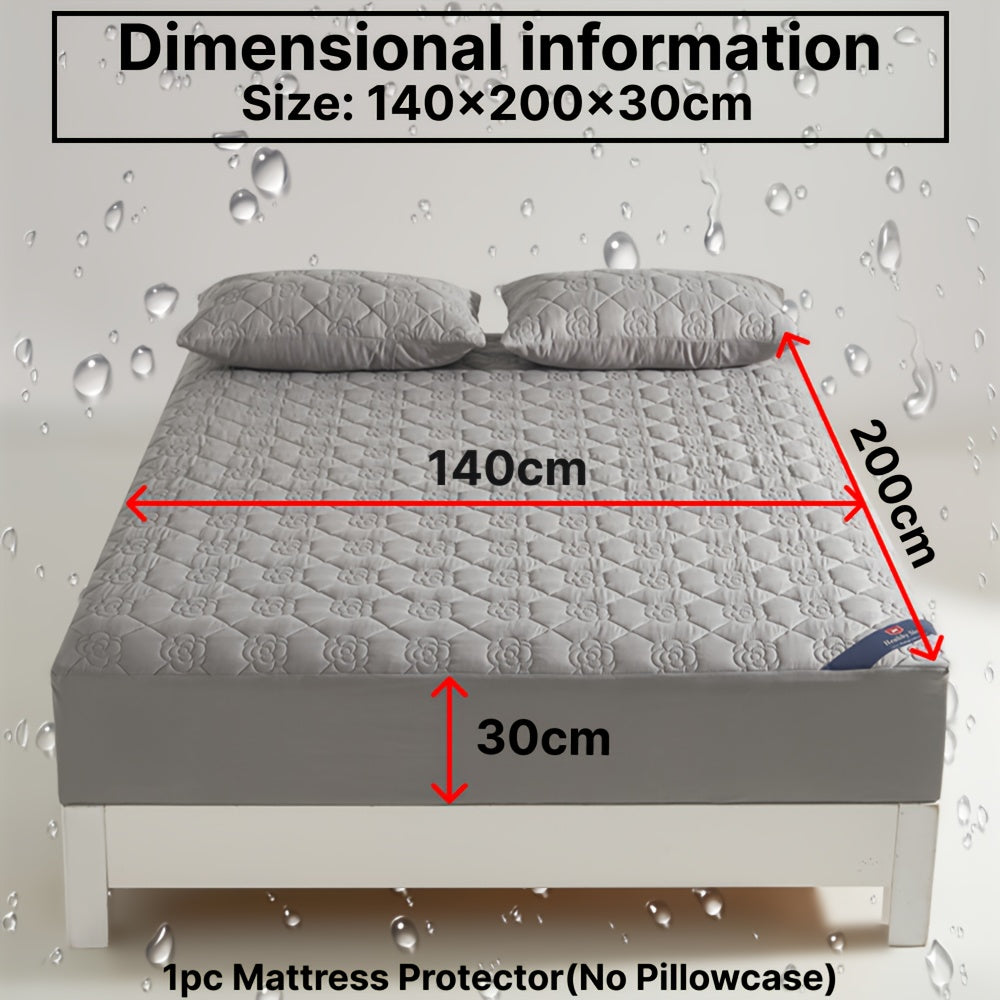 1 Protector de colchón impermeable cómodo, sábana ajustable impermeable suave y transpirable con tecnología Soundwave, funda de colchón de color sólido sin ruido, adecuada para apartamentos, dormitorios, hoteles, habitaciones de invitados y residencias de