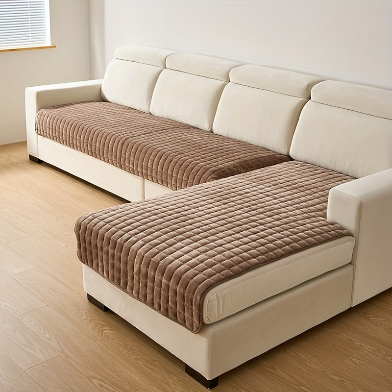 2 Piezas de Fundas Elegantes para Sofá Acolchadas en Franela - Protectores Muebles Suaves y Duraderos, Para Todo Clima, Amigables con las Mascotas, Lavable a Máquina para Sala, Dormitorio u Oficina | Textura Acolchada | Tapicería suave