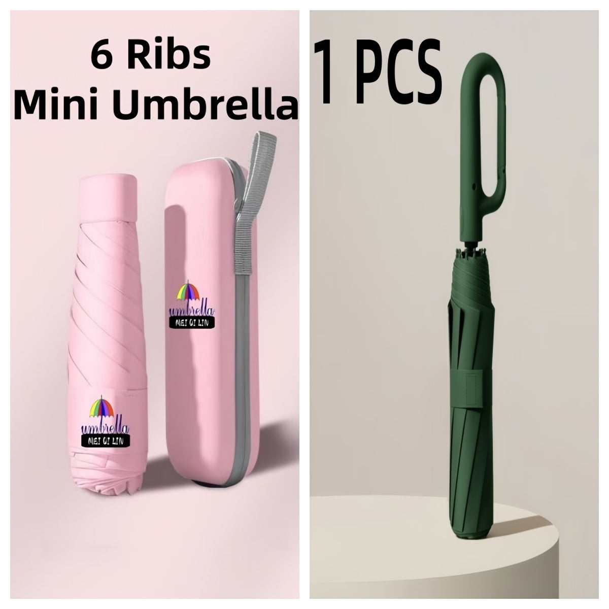 1 y 2 Especificaciones Opcionales, Paraguas Plegable con Hebilla Totalmente Automática, y Protección Solar, Adecuado Tanto para Hombres Como para Mujeres, Paraguas de Viaje, Con un Diámetro de 106cm/41.2 pulgadas Cuando Está Abierto, Robusto y Duradero, P