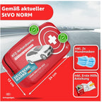 Kit de Primeros Auxilios para Coche TK - 2024 - DIN 13164, Incluye Libro de Instrucciones
