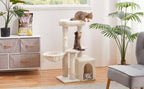 Costoffs Árbol de Gato con Plataforma de Altura de 87 Cm Árbol de Escalada con Cueva Cesta Postes de Sisal
