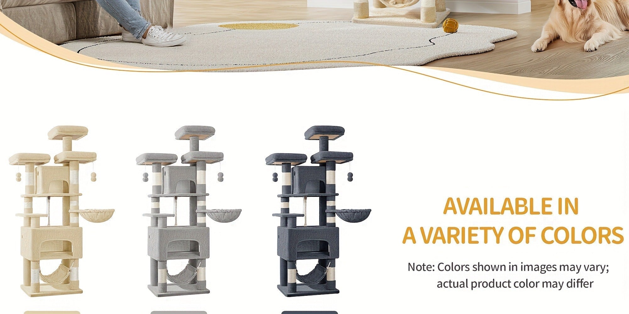 Árbol para Gatos, 176cm, Tamaño XL con 3 Plataformas, 2 Cuevas, 7 Postes Rascadores, Hamaca y Pelota de Felpa – Ideal para Familias de Gatos en Gris Claro/Gris Oscuro Beige, Torre de Escalada para Mascotas, Enriquecimiento Felino, Árbol Ahorra Espacio, Mu