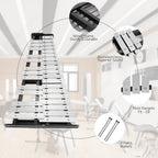 Xilófono de Glockenspiel de 32 notas con soporte ajustable, kit de instrumento de percusión profesional de aluminio con baquetas y estuche de transporte, ideal para principiantes, presentaciones de bandas