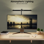 Lámpara de escritorio LED de sobremesa de 24 W, súper brillante y regulable, 1500 lúmenes, para el hogar y la oficina, con luz ambiental, lámpara de luz diurna, lámpara de pinza con barra de luz giratoria, lámpara de oficina