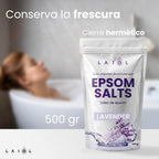 Sales de Epsom para Baño y Pediluvio 500g, Sulfato de Magnesio de Alta Pureza, Disolución Rápida, Ideal para Bañera, Spa en Casa, Cuidado Personal y Rutina de Bienestar Diario