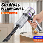 Aspiradora portátil inalámbrica de mano con soplador y succión en uno, carga USB, filtro lavable, equipada con batería de litio duradera, adecuada para limpiar polvo, migas de snacks, pelo, apta para sofás, alfombras, escritorios, escaleras.