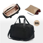 Bolsa de tela tipo tote Cabin 45x30x20, maletín de viaje para debajo del asiento con bolsa para zapatos, correa de hombro y funda para trolley - Equipaje de mano de cabina para hombre y mujer - Maleta de fin de semana para viajes de verano 