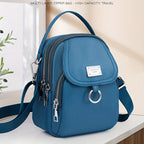 Bolso Bandolera Ligero de Nylon para Mujer en 4 Colores - Mini Bolso Casual con Múltiples Compartimentos con Cremallera, Correa de Hombro Desmontable y Ajustable y Bolsillo Frontal, Bolso Cruzado Pequeño, Bolso de Viaje Versátil, Cierre Seg