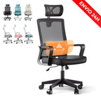 RELAXTY Silla de Oficina Ergonómica – Ajustable y Reclinable con Reposacabezas, Soporte Lumbar, Malla Transpirable y Ruedas 360° | Soporta Hasta 100 kg