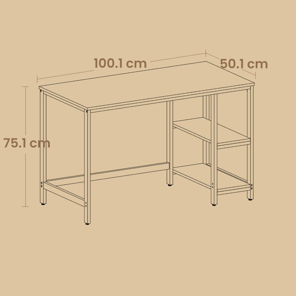 Mesa de Trabajo, Escritorio, 50,1 x 100,1 x 76,1 cm, Mesa de Ordenador, Estilo Moderno, para Oficina en Casa, Dormitorio, Sala de Estar, Estudio