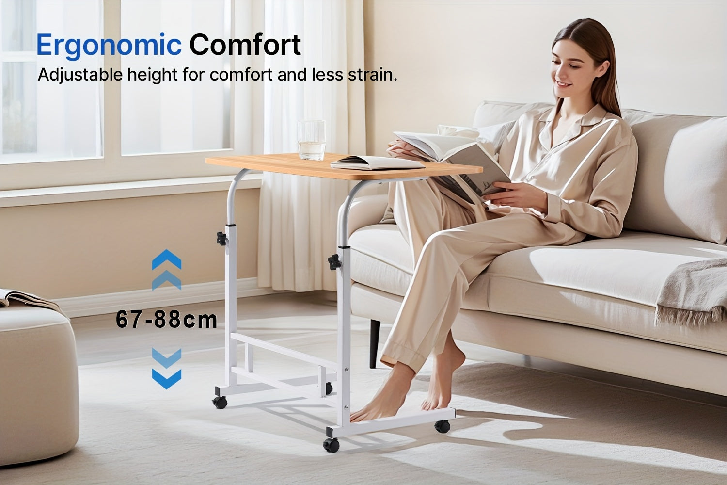 Escritorio | Escritorio ergonómico de altura ajustable de 59.94cm - 88.9cm y ángulo de 0° - 90°, escritorio para ordenador que ahorra espacio