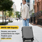Maleta De Cabina Exclusiva Para Vuelos Europeos, Ideal Para Vacaciones De Verano Y Viajes A La Playa. Dimensiones Precisas De 55×40×20 Cm, Diseño Rígido Resistente Con 4 Ruedas Giratorias 360°, Tirador Telescópico Suave Y Cerradura De Seguridad. Ligera Y
