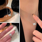 Cadena de Plata 925 para Mujeres con Colgante de Trébol de Cuatro Hojas, Longitud Ajustable de 40 a 60 cm, Cadena Duradera y Resistente como Amuleto de la Suerte, Regalo para Mujeres en San Valentín o Cumpleaños