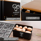 3 Piezas Caja de Almacenamiento de Verduras, Tarro para Patatas, Cebollas y Ajos, Crisper de Metal para Verduras, Organizador de Alimentos para Cocina y Despensa
