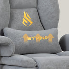 Silla de gaming SYMINO, silla de oficina ergonómica de piel PU con soporte lumbar - Silla de escritorio reclinable para computadora para adultos, asiento de videojuegos estilo carreras (altura y reposacabezas ajustables)