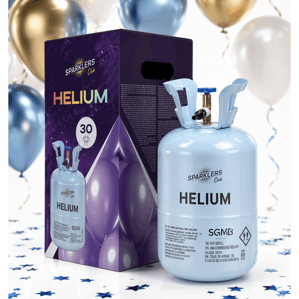 Botella Grande de Helio Gas Helio para 50 Globos - Cilindro Desechable Capacidad 0.40M3 - Ideal para Halloween, Navidad, Bodas, Cumpleaños, Fiestas - Haz que Tus Globos Floten con SPARKLERS CLUB