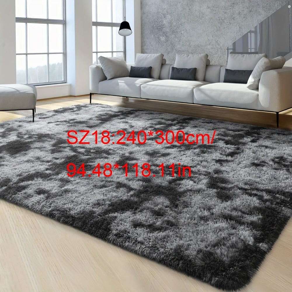 1pc alfombra de felpa suave, alfombra antideslizante, alfombra para cabecera, tapete tie dye para sala, decoración del hogar, colchoneta para mascotas, alfombra para dormitorio o sala, ideal para decoración navideña y Halloween