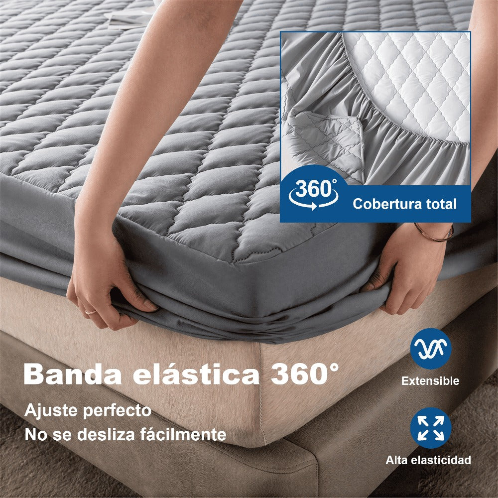 1 pc Protector de colchón acolchado, Súper Suave y Cómoda, Funda de colchón Elástico en Todo Contorno, Lavable a Máquina, Cubre de Colchón Ideal para Dormitorios, Habitaciones de Invitados, Residencias y Hoteles