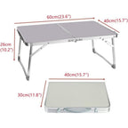Mesa Plegable de Camping, Mesa de Picnic Ligera de Aluminio, Mesa Portátil para Laptop, Escritorio de Regazo, Ideal para Picnic/Camping o Desayunar, Leer, Ver Películas en la Cama/Sofá