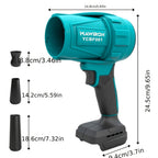 Soplador de hojas inalámbrico compatible con batería de 18 V portátil | Jardín, coche y limpieza exterior