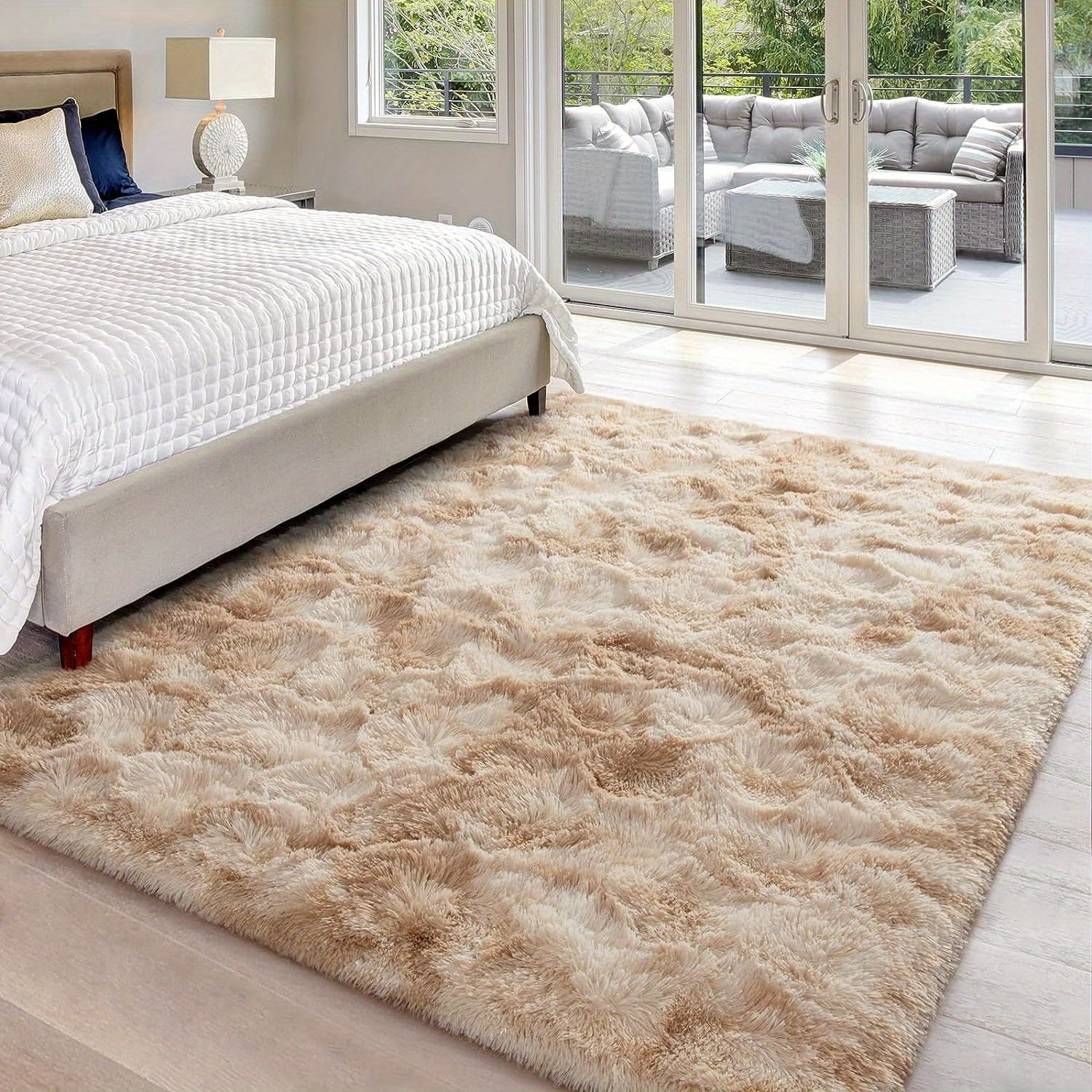 1 alfombra suave de felpa, alfombra de felpa antideslizante, alfombra suave de felpa para mesita de noche, alfombra tie-dye para sala de estar, decoración del hogar, alfombra para dormir mascotas, alfombra para dormitorio y sala de estar, decoración de la
