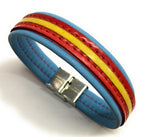 Pulsera De Cuero Bandera De España (Fabricada Artesanalmente) | Complementos de Moda Unisex para Hombres y Mujeres de Estilo Atemporal y Elegante | Regalos Originales y Exclusivos