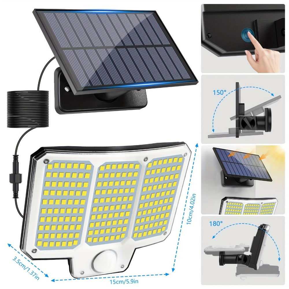 Luz solar exterior con sensor 2 piezas | Jardín patio garaje y seguridad