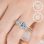 Anillo de moda exquisito para mujer de plata de ley 925, peso total del producto (3.94 g), elegante y a la moda, engastado con brillantes piedras de moissanita. Un anillo de joyería de alta calidad para mujer con apariencia excelente, adecuado para viajes