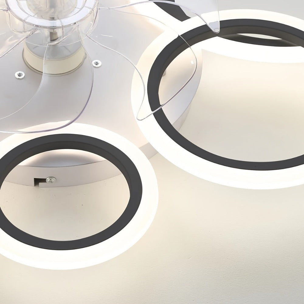 Ventilador de techo LED con iluminación, lámpara de techo con ventilador y control remoto APP, 3 temperaturas de color, 6 velocidades, ventilador de techo con luz para dormitorio, sala de estar, comedor
