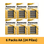 Baterías Alcalinas AA/AAA (LR6/LR03) 1.5V - 24/48piezas Baterías Panasonic Baterías de Juguetes Baterías de Control Remoto - Energía Duradera y Confiable | Para Controles Remotos, Ratones, Linternas, Relojes Despertadores | Marca Panasonic