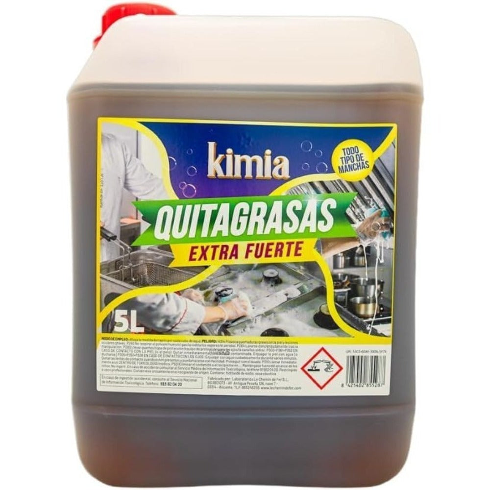 KIMIA - Quita Grasas Extra Fuerte 5L | Quitagrasas Concentrado | Desengrasante Profesional | Potente y Versátil | Desengrasante para Diversas Superficies | Alta Eficacia